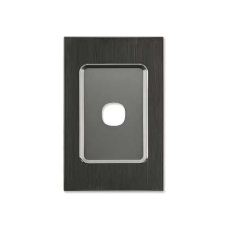 Saturn Series, Switch Grid Plate and Cover, 1 Gang, Vertical/Horizontal Mount - Horizon Black