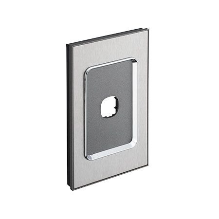 Saturn Series, Switch Grid Plate and Cover, 1 Gang, Vertical/Horizontal Mount - Horizon Silver