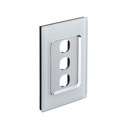 Saturn Series, Switch Grid Plate and Cover, 3 Gang, Vertical/Horizontal Mount - Ocean Mist