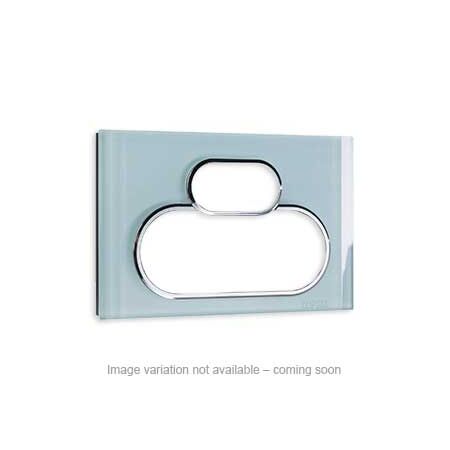 Saturn Series, Cover Socket Outlet, Twin switched, Horizontal - Horizon Silver