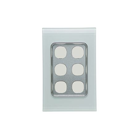 Saturn Series, Switch Grid Plate and Cover, 6 Gang, Vertical/Horizontal Mount - Ocean Mist