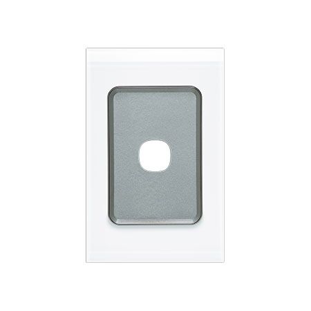Saturn Series, Switch Grid Plate and Cover, 1 Gang, Vertical/Horizontal Mount - Pure White