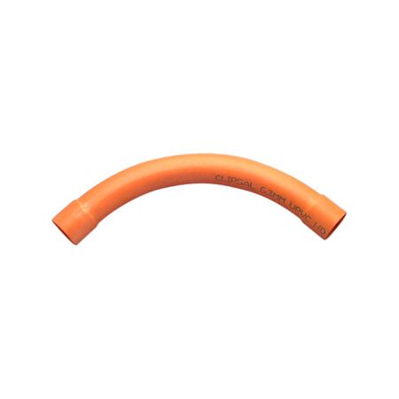 Clipsal - Cable Management, Conduit Bend, Large Sweep, 90Deg, PVC, 63mm - Electric Orange