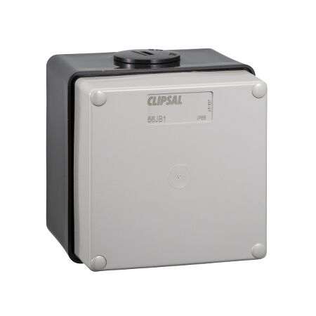 Clipsal - 56 Series, Junction Box, IP66, 1 Gang (101 x 101 x 91mm high) - Chemical Grey