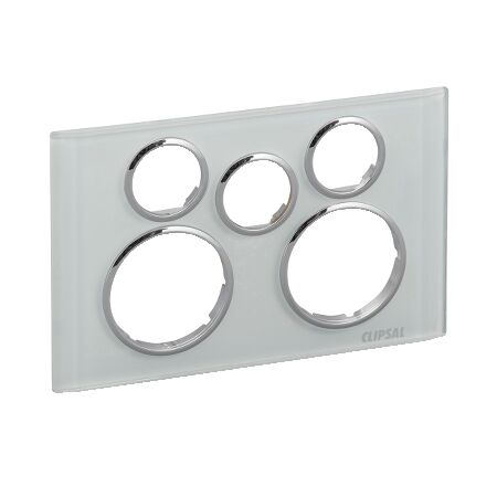 Saturn Series, Cover Socket Outlet, Twin switched, Extra switch aperture, Horizontal - Ocean Mist