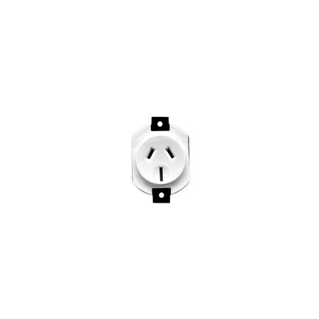 Standard Series, Socket, Flush 3 PIN 15A 250V Lb - White Electric