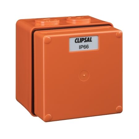 Clipsal - 56 Series, Junction Box, IP66, 1 Gang (101 x 101 x 91mm high) - Resistant Orange