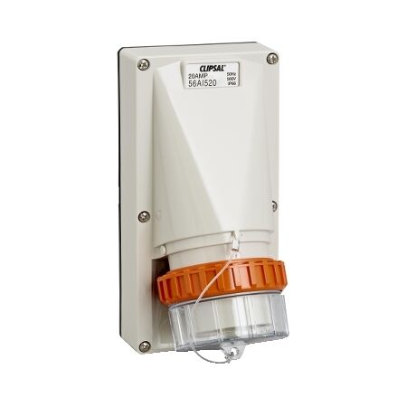 Clipsal - 56 Series, Socket Appliance Inlet, Ip56 5 PIN Less Enclosure - Grey