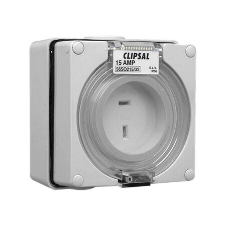 Clipsal - 56 Series, Socket Outlet, 2 PIN Polarised, 15A - Grey