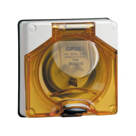 Clipsal - 56 Series, Socket Appliance Inlet, Ip56 3 PIN Less Enclosure - Grey