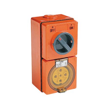Clipsal - 56 Series, Switched Socket Outlet, 500V, 32A, 5 Round PIN, IP66, 3 Pole, Surface Mount - Woolworths Grey
