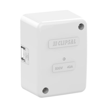 Clipsal - General Accessories, Junction Box, Giant, 45x86x58mm, Clip On Lid, 1 Earth, 3 Active Connector - White Electric