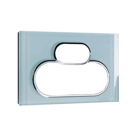 Saturn Series, Cover Socket Outlet, Twin switched, Horizontal - Ocean Mist