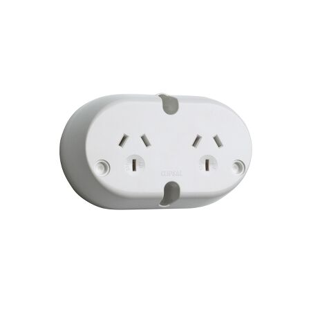 Standard Series, Twin Socket Outlet, 250VAC, 10A, 3 Pin - White Electric
