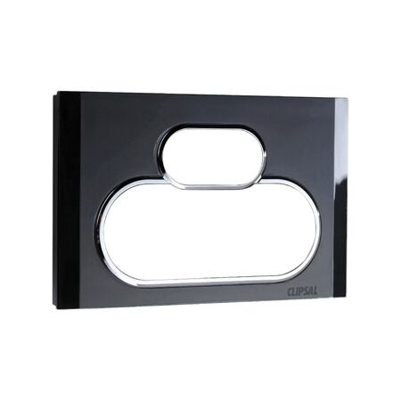 Saturn Series, Cover Socket Outlet, Twin switched, Horizontal - Espresso Black