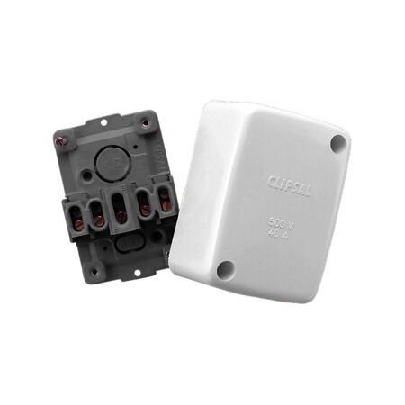 Clipsal - General Accessories, Junction Box, with 5 fixed Terminals, 40A, 45Wx86Lx58D - White Electric