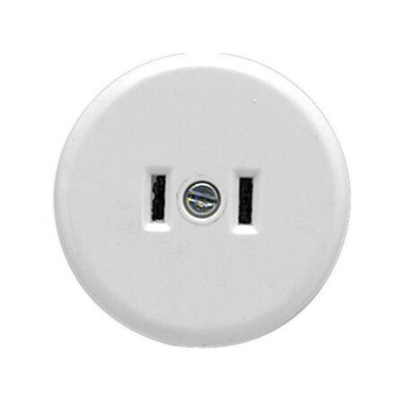 Standard Series, Single Socket Outlet, 125VAC, 10A, 2 PIN ParAllel, Surface Mount - White Electric