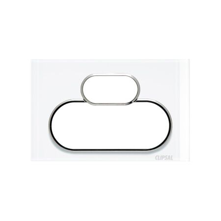 Saturn Series, Cover Socket Outlet, Twin switched, Horizontal - Pure White