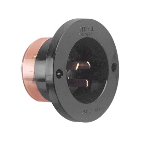 Standard Series, Socket Inlet, 3 PIN, 10A, 250V, Back Terminal Cover - Black
