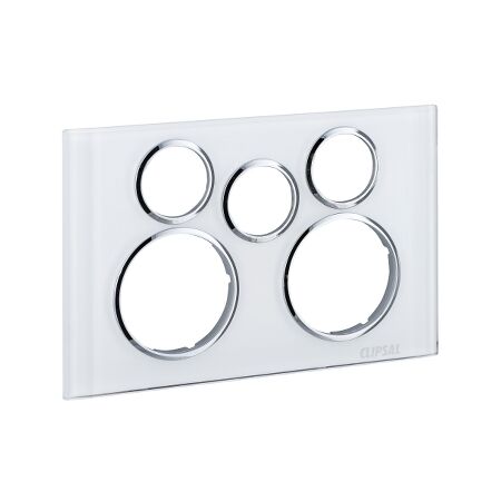 Saturn Series, Cover Socket Outlet, Twin switched, Extra switch aperture, Horizontal - Pure White