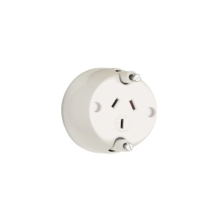 Standard Series, Single Socket Outlet, 250VAC, 10A, 3 PIN, Fast Fixing Nails - White Electric