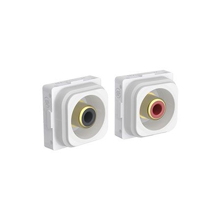Clipsal Iconic, Audio Connector, RCA Socket Pair - Translucent