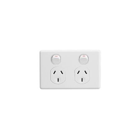 Classic C2000 Series, Switched Socket Outlet, Twin, 250V, 10A, 2 Pole - Red