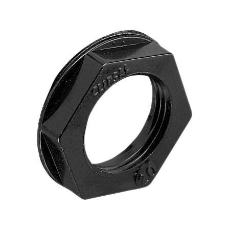 Clipsal - Cable Management, Hexagonal Lock Nut, Nylon, 32mm - Black