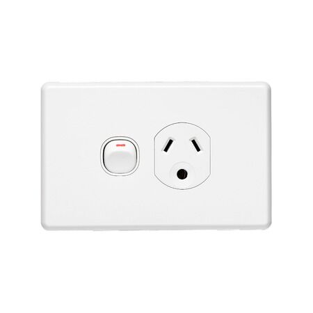 Classic C2000 Series, Single Switch Socket Outlet, Classic, 250V, 10A, Round Earth Pin - Black