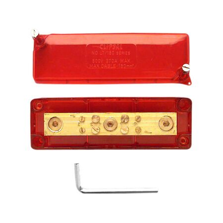 Clipsal - Max 4, Maxi Active link, 370 A 500 V 7 hole with cover front wiring Red