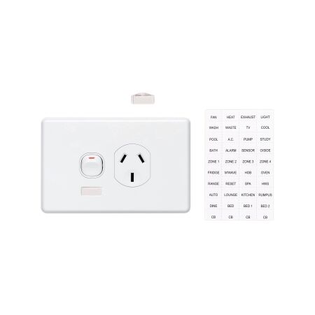 Classic C2000 Series, Single Switch Socket Outlet, Classic, 250V, 10A, Circuit Identification - Red
