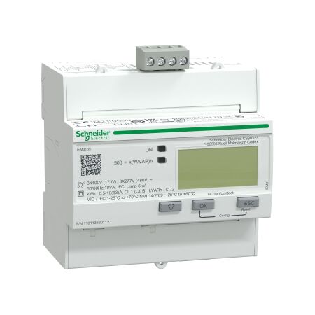 Acti9, IEM3155 energy meter, 63 A - Modbus - 1 digital I - 1 digital O - multi-tariff - MID