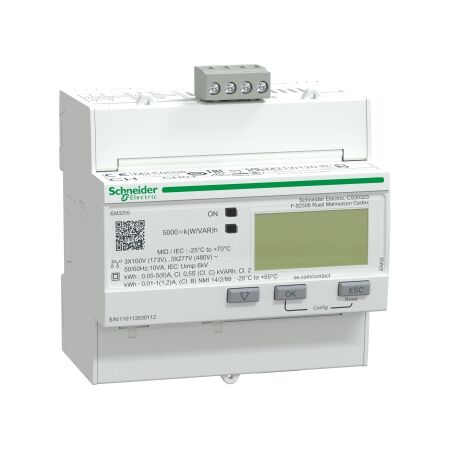 Acti9, IEM3255 energy meter, CT - Modbus - 1 digital I - 1 digital O - multi-tariff - MID