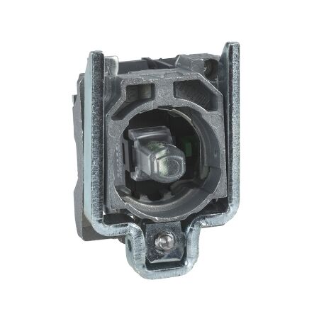 Harmony XB4, Light block with body fixing collar, metal, red, integral LED, 24V AC DC, 1NO+1NC