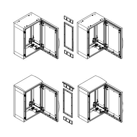Thalassa, Horizontal coupling kit, for PLA enclosure H500xD420 mm, 15 mm, IP55 coupling