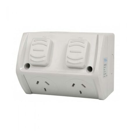 WPGPO2N - 10A W/P Double Socket - Neon - WPGPO2N - WPGPO2N