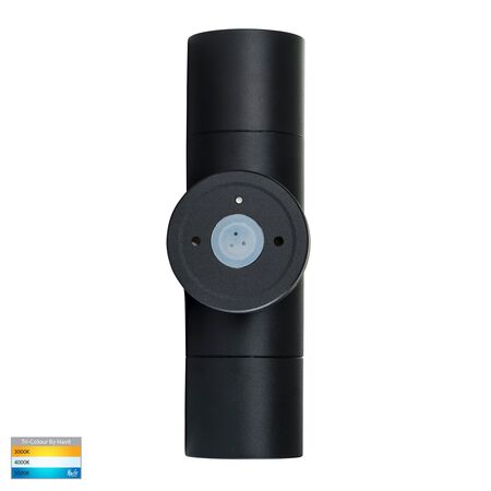 Tivah Black TRI Colour Up & Down Wall Pillar Lights