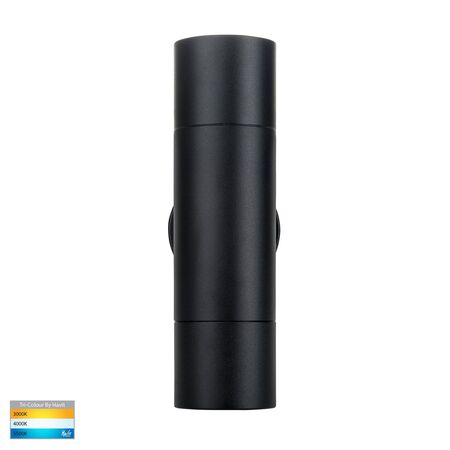 Tivah Black TRI Colour Up & Down Wall Pillar Lights