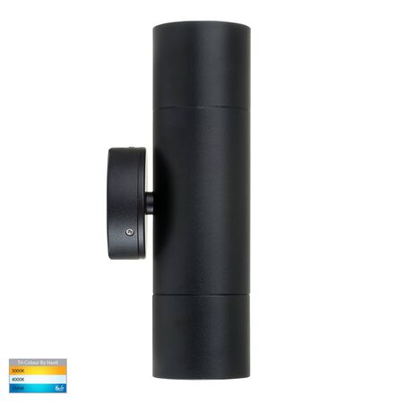 Tivah Black TRI Colour Up & Down Wall Pillar Lights