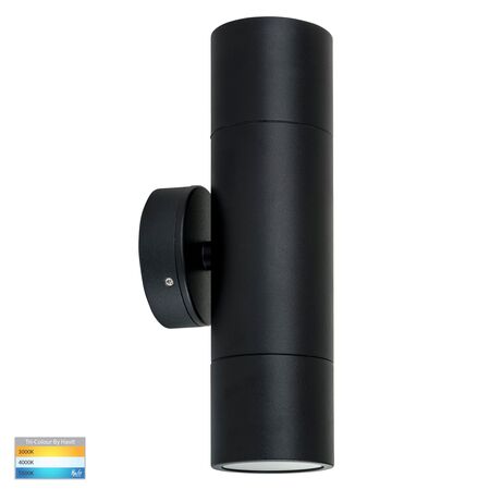 Tivah Black TRI Colour Up & Down Wall Pillar Lights