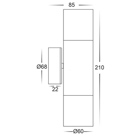 Tivah Solid Brass TRI Colour Up & Down Wall Pillar Lights