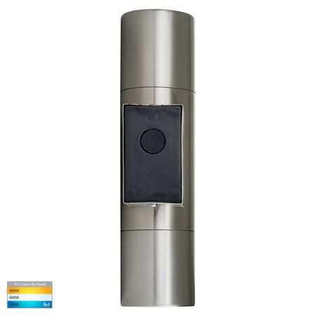 Piaz Stainless Steel TRI Colour Up & Down Wall Pillar Lights