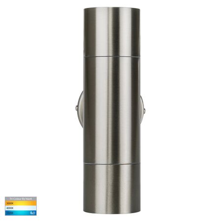Fortis Stainless Steel TRI Colour Up & Down Wall Pillar Lights