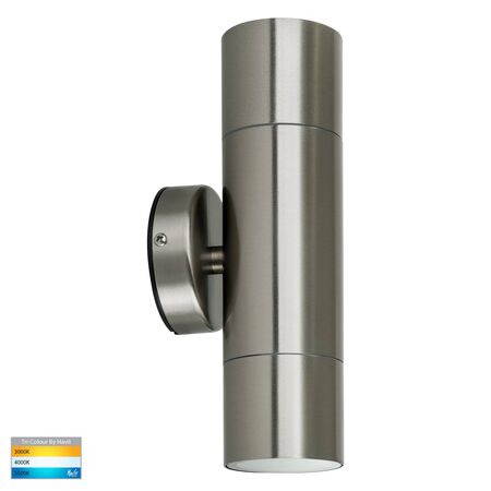Fortis Stainless Steel TRI Colour Up & Down Wall Pillar Lights