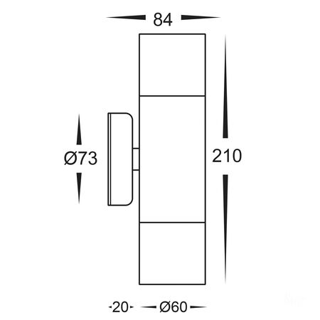 Fortis Stainless Steel TRI Colour Up & Down Wall Pillar Lights