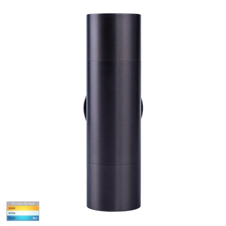 Tivah Solid Brass Graphite Coloured TRI Colour Up & Down Wall Pillar Lights