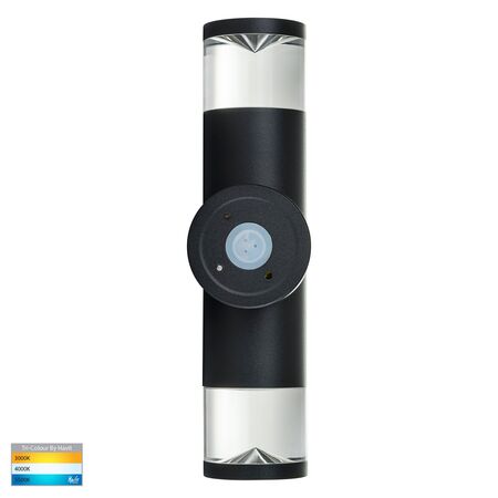 Highlite Black TRI Colour Up & Down Wall Pillar Lights