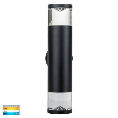 Highlite Black TRI Colour Up & Down Wall Pillar Lights