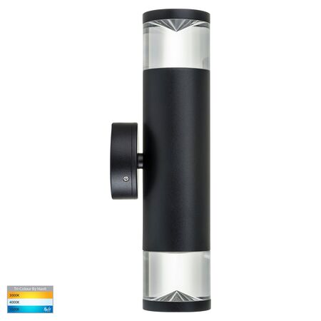 Highlite Black TRI Colour Up & Down Wall Pillar Lights
