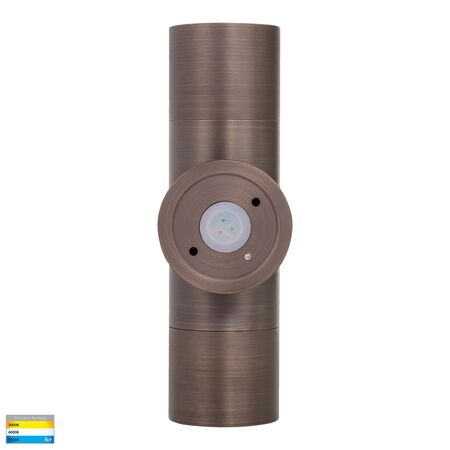 Tivah Antique Brass TRI Colour Up & Down Wall Pillar Lights